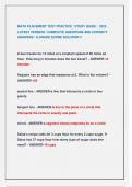 MATH PLACEMENT TEST PRACTICE &sol; STUDY GUIDE &sol; 2025  LATEST VERSION &sol; COMPLETE QUESTIONS AND CORRECT  ANSWERS &sol; A GRADE SCORE SOLUTION &excl;&excl;