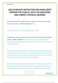USCG AUXILIARY INSTRUCTOR PQS EXAM LATEST VERSION THIS YEAR ALL WITH 150 QUESTIONS AND CORRECT DETAILED ANSWERS