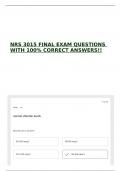 NRS 3015 FINAL EXAM QUESTIONS WITH 100&percnt; CORRECT ANSWERS&excl;&excl;