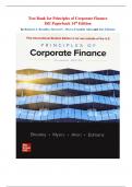Test Bank for Principles of Corporate Finance ISE Paperback 14th Edition by Richard A&period; Breadley&comma; Stewart C&period; Myers&comma; Franklin Allen and Alex Edmans