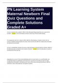 PN Learning System Maternal Newborn Final Quiz Questions and Complete Solutions Graded A&plus;&period;