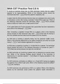 NHA CET Practice Test 2&period;0 A &lpar;LATEST 2025&sol;2026 UPDATE&rpar; ACTUAL EXAM WITH 100&percnt; VERIFIED QUESTIONS AND CORRECT SOLUTIONS