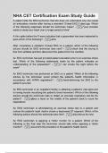 NHA CET Certification Exam Study Guide &lpar;LATEST 2025&sol;2026 UPDATE&rpar; ACTUAL EXAM WITH 100&percnt; VERIFIED QUESTIONS AND CORRECT SOLUTIONS