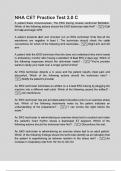 NHA CET Practice Test 2&period;0 C &lpar;LATEST 2025&sol;2026 UPDATE&rpar; ACTUAL EXAM WITH 100&percnt; VERIFIED QUESTIONS AND CORRECT SOLUTIONS