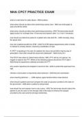 NHA CPCT PRACTICE EXAM &lpar;LATEST 2025&sol;2026 UPDATE&rpar; ACTUAL EXAM WITH 100&percnt; VERIFIED QUESTIONS AND CORRECT SOLUTIONS