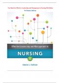 Test Bank for Effective Leadership and Management in Nursing 9th Edition by Eleanor Sullivan