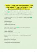 Certified Global Sanctions Specialist &lpar;CGSS&rpar;  Exam Dumps UPDATED ACTUAL Exam  Questions and CORRECT Answers
