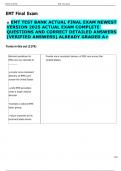 EMT TEST BANK ACTUAL FINAL EXAM NEWEST  VERSION 2025 ACTUAL EXAM COMPLETE  QUESTIONS AND CORRECT DETAILED ANSWERS  &lpar;VERIFIED ANSWERS&rpar; ALREADY GRADED A&plus;