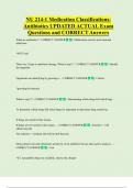 NU 214-1 Medication Classifications&colon;  Antibiotics UPDATED ACTUAL Exam  Questions and CORRECT Answers 