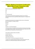 AMCA's Medical Assistant Certification &lpar;MAC&rpar; Mock Exam Questions with Correct Answers