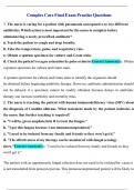 Complex Care Final Exam Practice Questions with 100&percnt; Correct Answers&lpar;2025&sol;2026&rpar;
