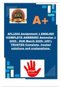 AFL1502 Assignment 1 ENGLISH &lpar;COMPLETE ANSWERS&rpar; Semester 1 2025 - DUE March 2025