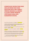    COSMETOLOGY INSTRUCTORS EXAM 2025&vert;250 BRAND NEW EXAM QUESTIONS WITH 100&percnt; CORRECT VERIFIED ANSWERS&comma; ALL GRADED A&plus;&vert;LATEST EXPERT PREMIUM UPDATE&lpar;2025-2026&rpar;&vert;100&percnt; GUARANTEED SUCCESS&period;