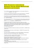 IBUS Research in International Business and the Global Market Exam Questions and Answers
