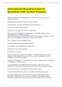 International Business Exam &num;1 Questions with Correct Answers