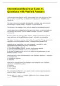 International Business Exam &num;1 Questions with Verified Answers