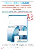 Complete TEST BANK CLINICAL MANIFESTATIONS & ASSESSMENT OF RESPIRATORY DISEASE 8TH EDITION BY TERRY  DES JARDINS &lpar;Chapter 1-45&rpar;