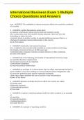 International Business Exam 1-Multiple Choice Questions and Answers