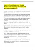 International Business Global Commerce Exam Questions with Complete Solutions