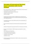 Principles Of International Business Exam 1 Questions with Correct Answers