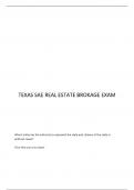 TEXAS REAL ESTATE BROKERAGE SAE QUESTIONS AND ANSWERS 2025