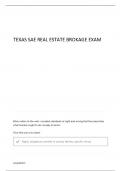 TEXAS REAL ESTATE BROKERAGE 30 HR SAE STUDY GUIDE QUESTIONS & ANSWERS GRADED A 2025