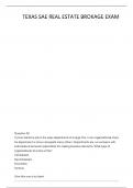 TEXAS SAE REAL ESTATE BROKERAGE EXAM QUESTIONS WITH CORRECT ANSWERS