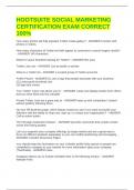 HOOTSUITE SOCIAL MARKETING CERTIFICATION EXAM CORRECT 100&percnt;