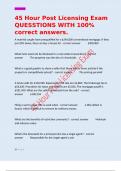 45 Hour Post Licensing Exam QUESSTIONS WITH 100&percnt; correct answers&period;