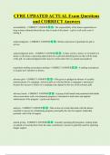 CFRE UPDATED ACTUAL Exam Questions  and CORRECT Answers 