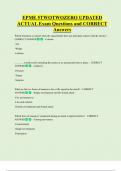 EPME 5TWOTWOZERO UPDATED  ACTUAL Exam Questions and CORRECT  Answers