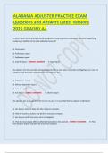 ALABAMA ADJUSTER PRACTICE EXAM Questions and Answers Latest Versions 2025 GRADED A&plus;&period;