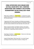 CRNA INTERVIEW 2025&vert; BRAND NEW  ACTUAL EXAM WITH 100&percnt; VERIFIED  QUESTIONS AND CORRECT SOLUTIONS&vert;  GUARANTEED VALUE PACK&vert; ACE YOUR  GRADES&period; 