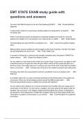 EMT STATE EXAM study guide with questions and answers