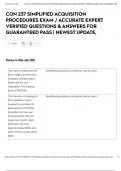 CON 237 SIMPLIFIED ACQUISITION PROCEDURES EXAM &sol; ACCURATE EXPERT VERIFIED QUESTIONS & ANSWERS FOR GUARANTEED PASS &vert; NEWEST UPDATE&comma;