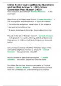 Crime Scene Investigation IAI Questions and Verified Answers&comma; 100- Score Guarantee Pass &lpar;Latest 2025&rpar;&period;