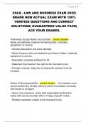 CSLB - LAW AND BUSINESS EXAM 2025&vert;  BRAND NEW ACTUAL EXAM WITH 100&percnt;  VERIFIED QUESTIONS AND CORRECT  SOLUTIONS&vert; GUARANTEED VALUE PACK&vert;  ACE YOUR GRADES&period;