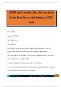 ASTB Aviation&sol;Nautical Information Exam Questions and Answers 100&percnt; Pass