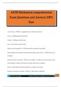 ASTB Mechanical comprehension Exam Questions and Answers 100&percnt; Pass
