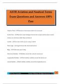 ASTB Aviation and Nautical Terms Exam Questions and Answers 100&percnt; Pass