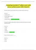 Computing Essentials 5 th edition exam &lpar; with  correct verified answers 2025 &rpar; Rated A&plus;