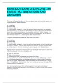 NURS5220 EXAM 2 EXPLORE 340 ESSENTIAL QUESTIONS AND ANSWERS 