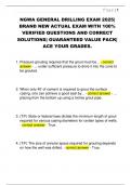 NGWA GENERAL DRILLING EXAM 2025&vert;  BRAND NEW ACTUAL EXAM WITH 100&percnt;  VERIFIED QUESTIONS AND CORRECT  SOLUTIONS&vert; GUARANTEED VALUE PACK&vert;  ACE YOUR GRADES&period;
