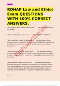 RDHAP Law and Ethics Exam QUESTIONS WITH 100&percnt; CORRECT ANSWERS&period;