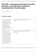 EXIT HESI - Comprehensive PN Exam A Practice Questions &sol; Accurate Expert Verified for Guaranteed Pass &vert; Newest Update&comma;