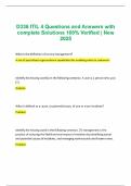 D336 ITIL 4 Questions and Answers with complete Solutions 100&percnt; Verified &vert; New 2025