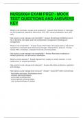 NURS5084 EXAM PREP - MOCK TEST QUESTIONS AND ANSWERS KEY 