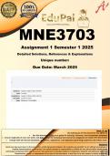 MNE3703 Assignment 1 &lpar;100&percnt; COMPLETE ANSWERS&rpar; Semester 1 2025 - DUE March 2025
