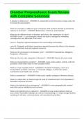 Disaster Preparedness Exam Review with Complete Solutions