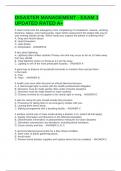 DISASTER MANAGEMENT - EXAM 1 UPDATED RATED A&plus;